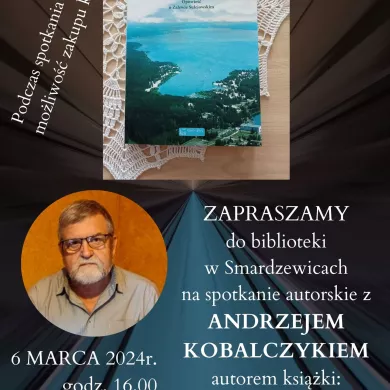 Plakat przedstawia zaproszenie na spotkanie z Andrzejem Kobalczykiem