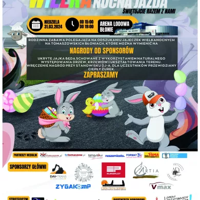 Plakat informujący o wydarzeniu Wielkanocna jazda