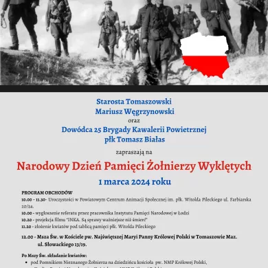 zdjęcie przedstawia plakat na obchody Narodowego Dnia Żołnierzy Wyklętych